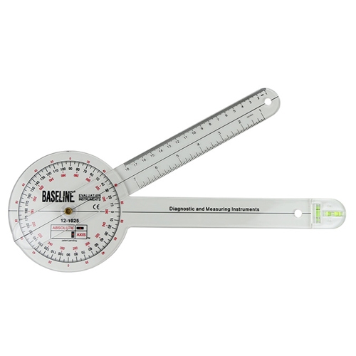 FNT12-1025 - Fabrication Enterprises - Baseline&reg; Plastic Absolute+Axis&reg; Goniometer - 360 Degree Head - 12" Arms