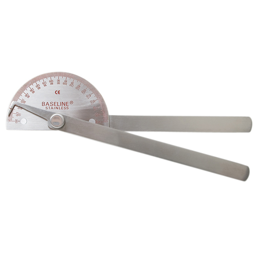 Baseline Metal Goniometer - 180 Degree Range - 8 inch Legs Baseline Metal Goniometer - 180 Degree Range - 8 inch Legs