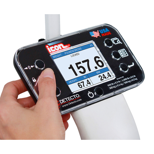 FNT12-1366 - Fabrication Enterprises - Detecto Icon Digital Clinical Scale w/Sonar Height Rod (1000 lb)