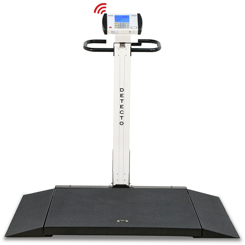 FNT12-2367 - Fabrication Enterprises - Detecto, Wheelchair Scale, Portable, Digital, Folding Column, 1,000 lb x .2 lb / 450 kg x .1 kg, AC Adapter