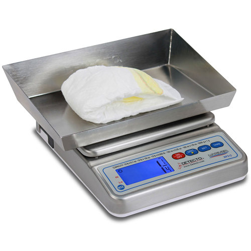 FNT12-2457 - Fabrication Enterprises - Detecto, Wet Diaper Scale, Mariner Waterproof IP67, 12-lb capacity, 7.5" X 9.75"