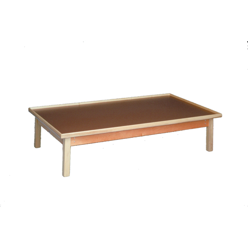 FNT15-2030 - Fabrication Enterprises - Wooden Platform Table - Fixed Height, Raised-Rim, 6' X 3' X 19"