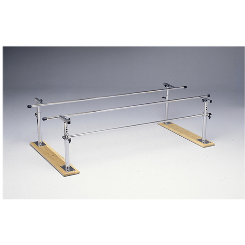 FNT15-4000 - Fabrication Enterprises - Parallel Bars, Wood Base, Folding, Height and Width Adjustable, 7' L x 16" - 24" W x 22" - 36" H