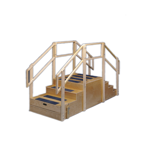 FNT15-4203 - Fabrication Enterprises - Training stairs, straight, 8 steps with platform, 96" L x 36" W x 60" H