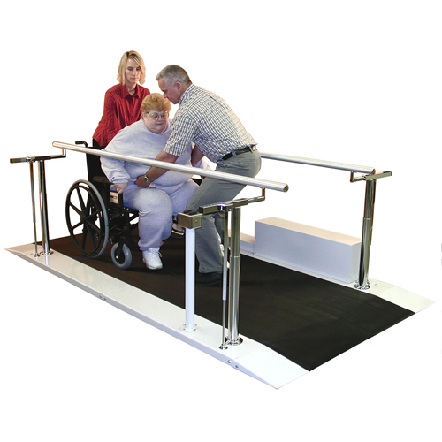 FNT15-5019 - Fabrication Enterprises - Tri W-G Bariatric Parallel Bars, Motorized Height And Width Adjustable, 12'
