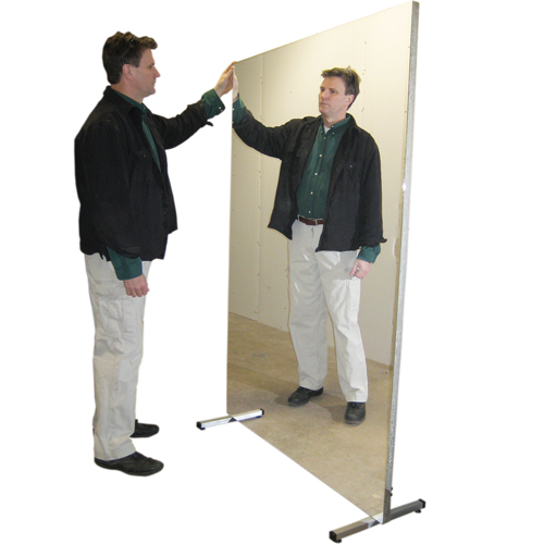 FNT19-1008 - Fabrication Enterprises - Glassless Mirror, Stationary With Stand, Vertical, 48" W X 72" H