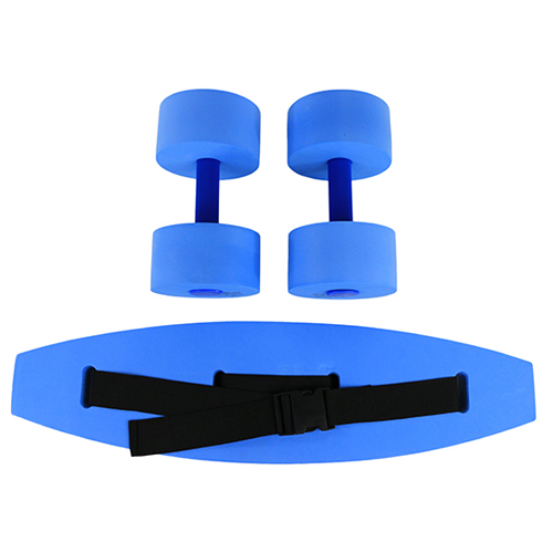 FNT20-4211B - Fabrication Enterprises - CanDo&reg; Aquatic Exercise Kit, (Jogger Belt, Hand Bars) Medium, Blue
