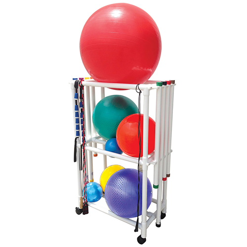 FNT20-4266 - Fabrication Enterprises - Ball Rack and Weight Bar Mobile Combo Cart