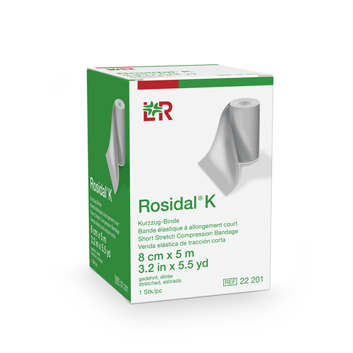 FNT24-4012-20 - Fabrication Enterprises - Rosidal K Short Stretch Elastic Bandage, 3.2 in x 5.5 yds (8 cm x 5 m), Case of 20