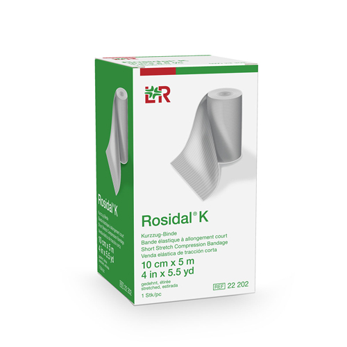 FNT24-4013-20 - Fabrication Enterprises - Rosidal K Short Stretch Elastic Bandage, 4 in x 5.5 yds (10 cm x 5 m), Case of 20