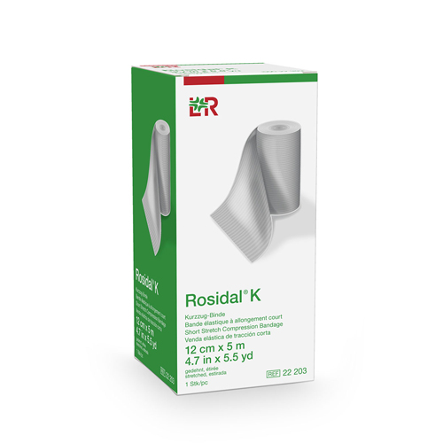 FNT24-4014-1 - Fabrication Enterprises - Rosidal K Short Stretch Elastic Bandage, 4.7 in x 5.5 yds (12 cm x 5 m)