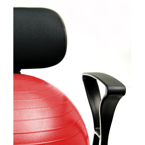 FNT30-1791R - Fabrication Enterprises - CanDo Ball Chair - Metal - Mobile - with Back - with Arms - with 22" Red Ball