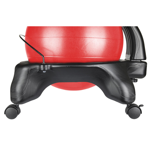 FNT30-1792R - Fabrication Enterprises - CanDo Ball Chair - Plastic - Mobile - with Back - Adult Size - with 22" Red Ball