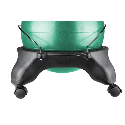 FNT30-1796G - Fabrication Enterprises - CanDo Ball Stool - Plastic - Mobile - No Back - Adult Size - with 22" Green Ball