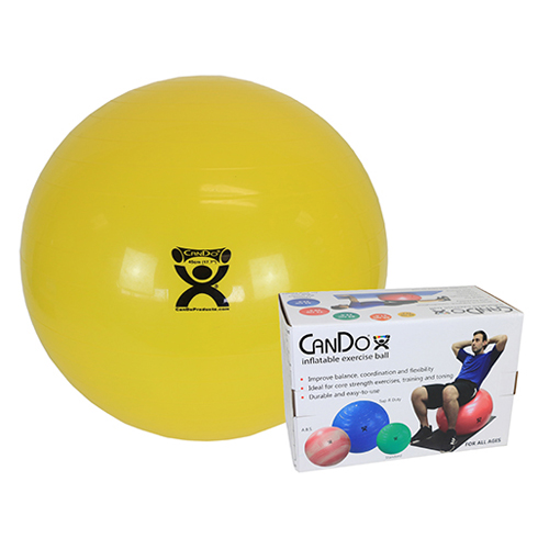 FNT30-1801B - Fabrication Enterprises - CanDo&reg; Inflatable Exercise Ball - Yellow - 18" (45 cm), Retail Box