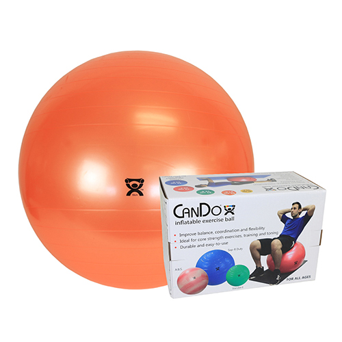 FNT30-1802B - Fabrication Enterprises - CanDo&reg; Inflatable Exercise Ball - Orange - 22" (55 cm), Retail Box
