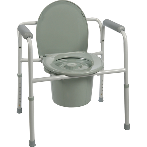 FNT43-2346-4 - Fabrication Enterprises - Three-in-One Steel Commode with Plastic Armrests, Case of 4