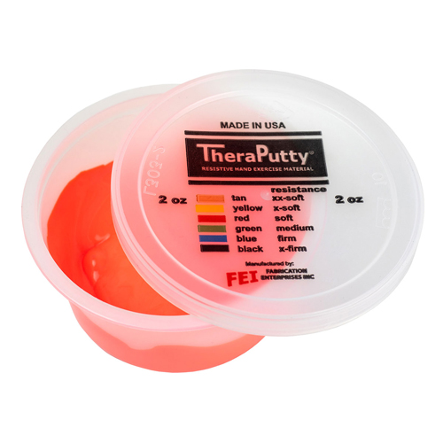 FNT71-0062 - Fabrication Enterprises - CanDo&reg; Theraputty&reg; Exercise Material - 2 oz - Red - Soft (set of 10)