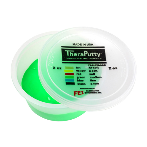 FNT71-0063 - Fabrication Enterprises - CanDo&reg; Theraputty&reg; Exercise Material - 2 oz - Green - Medium (set of 10)