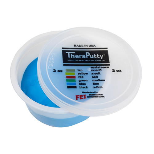 FNT71-0064 - Fabrication Enterprises - CanDo&reg; Theraputty&reg; Exercise Material - 2 oz - Blue - Firm (set of 10)
