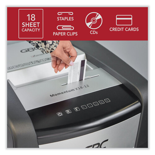GBCWSM177002 - Acco - Momentum X18-22 Micro-Cut P-4 Anti-Jam Shredder, 18 Manual Sheet Capacity