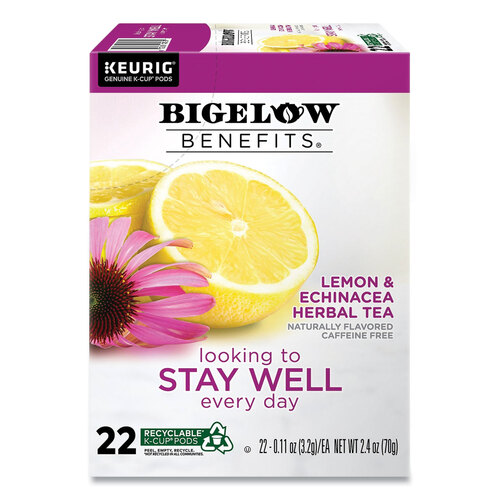 Bigelow Lemon and Echinacea Herbal K-Cup 22/Box - Betty Mills