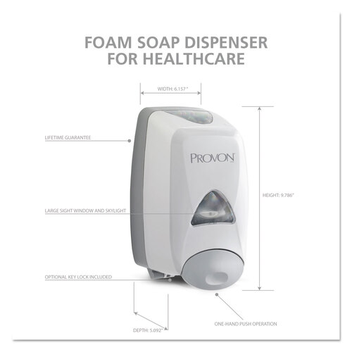 GOJ516006 - GOJO - FMX-12T Foam Soap Dispenser, 1,250 mL, 6.25 x 5.12 x 9.88, Dove Gray