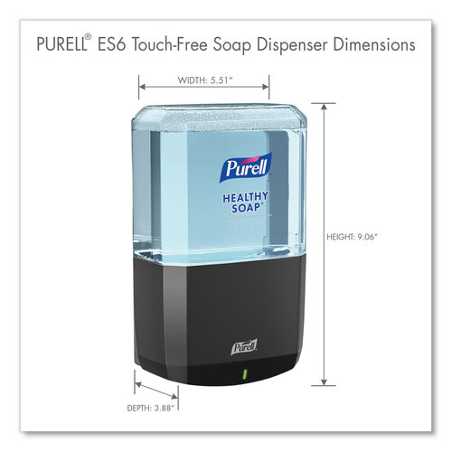 GOJ643401 - GOJO - ES6 Soap Touch-Free Dispenser, 1,200 mL, 5.25 x 8.8 x 12.13, Graphite