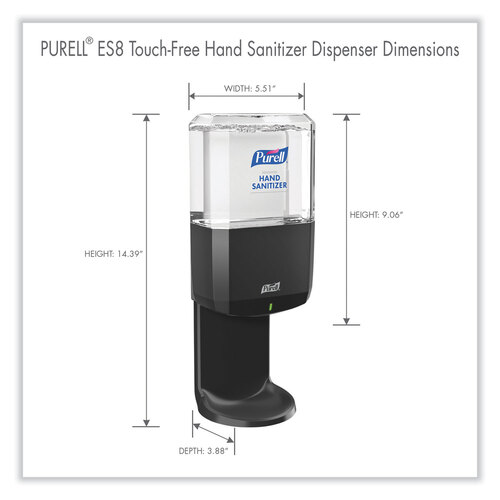 GOJ772401 - GOJO - ES8 Touch Free Hand Sanitizer Dispenser, 1,200 mL, 5.25 x 8.56 x 12.13, Graphite
