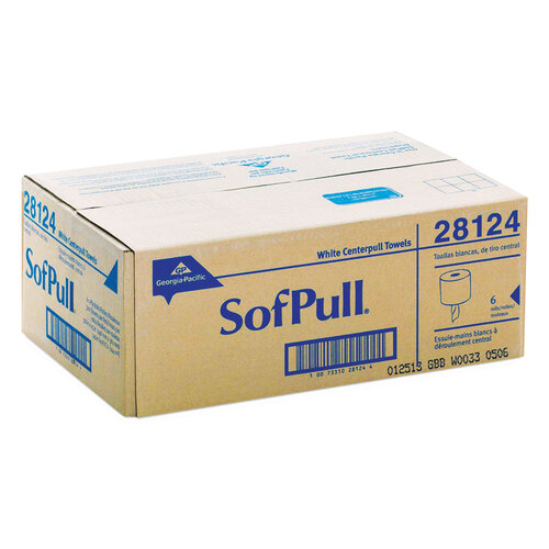 GPC28124 - Georgia Pacific - SofPull Center-Pull Perforated Paper Towels, 1-Ply, 7.8 x 15, White, 320/Roll, 6 Rolls/Carton