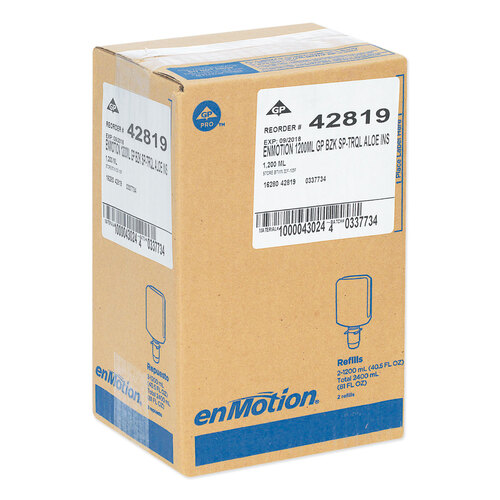 GPC42819 - GEORGIA PACIFIC - GP enMotion Automated Touchless Antimicrobial Foam Soap Refill, Tranquil Aloe, 1,200 mL Bottle, 2/Carton