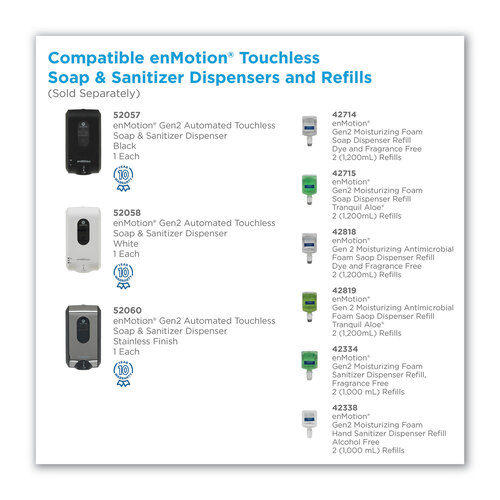 GPC42819 - GEORGIA PACIFIC - GP enMotion Automated Touchless Antimicrobial Foam Soap Refill, Tranquil Aloe, 1,200 mL Bottle, 2/Carton