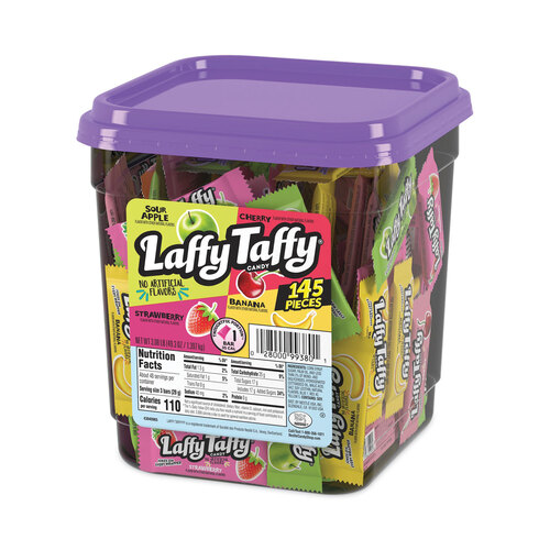 Laffy Taffy, Assorted Flavors, 3.08 lb Tub, 145 Wrapped Pieces/Tub, Ships in 1-3 Business Days