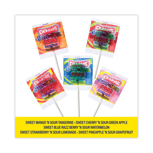 Sweet and Sour Pop, Assorted Flavors, 0.63 oz, 48/Carton, Ships in 1-3 Business Days