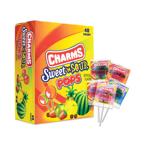 Sweet and Sour Pop, Assorted Flavors, 0.63 oz, 48/Carton, Ships in 1-3 Business Days
