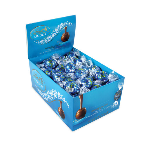 Lindor Truffles Milk Chocolate Sea Salt, 1.85 lb, 60 Pieces/Carton, Ships in 1-3 Business Days