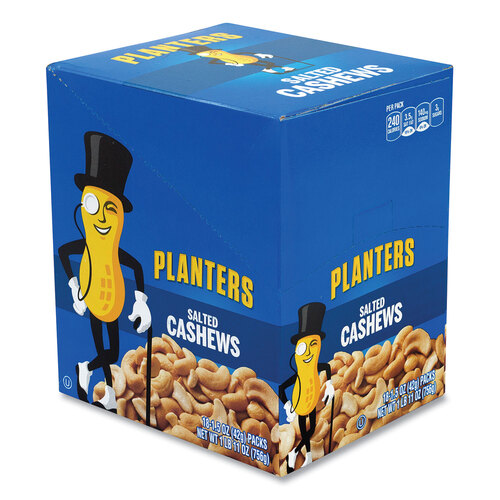 Salted Cashews, 1.5 oz Packs, 18 Packs/Box, Ships in 1-3 Business Days Salted Cashews, 1.5 oz Packs, 18 Packs/Box, Ships in 1-3 Business Days