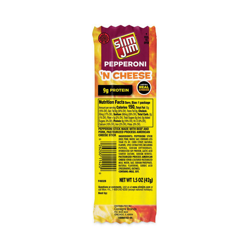 Pepperoni and Cheese Meat Sticks, 1.5 oz, 18/Carton, Ships in 1-3 Business Days Pepperoni and Cheese Meat Sticks, 1.5 oz, 18/Carton, Ships in 1-3 Business Days
