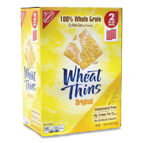 Wheat Thins Crackers, Original, 20 oz Bag, 2 Bags/Pack, Ships in 1-3 Business Days Wheat Thins Crackers, Original, 20 oz Bag, 2 Bags/Pack, Ships in 1-3 Business Days