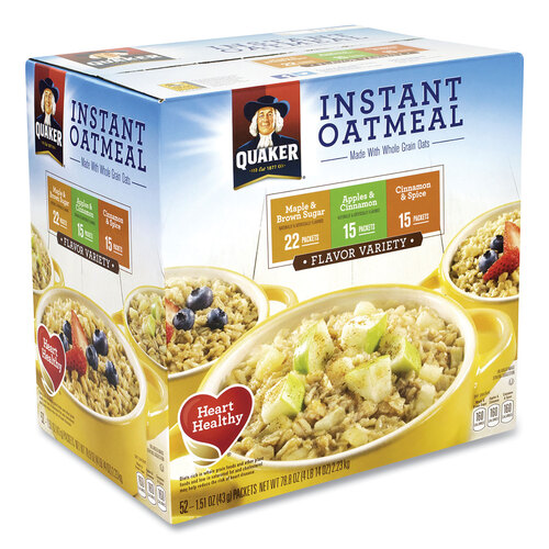 Instant Oatmeal, Assorted Varieties, 1.51 oz Envelope, 52/Carton, Ships in 1-3 Business Days Instant Oatmeal, Assorted Varieties, 1.51 oz Envelope, 52/Carton, Ships in 1-3 Business Days