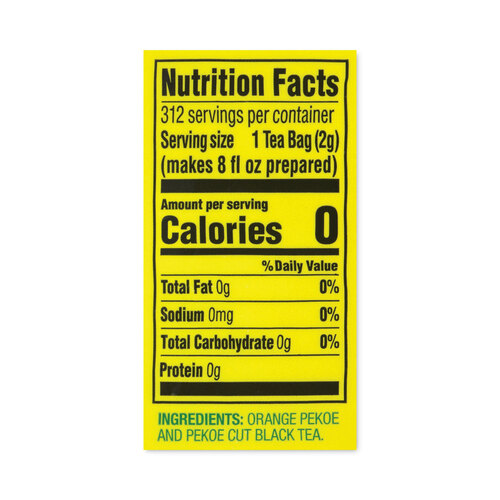 Tea Bags, Black, 0.07 oz Bags, 312 Bags/Carton, Ships in 1-3 Business Days