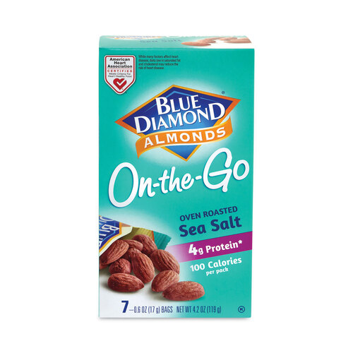 Oven Roasted Sea Salt Almonds, 0.6 oz Bag, 7 Bags/Box, 6 Box/Carton, Ships in 1-3 Business Days Oven Roasted Sea Salt Almonds, 0.6 oz Bag, 7 Bags/Box, 6 Box/Carton, Ships in 1-3 Business Days