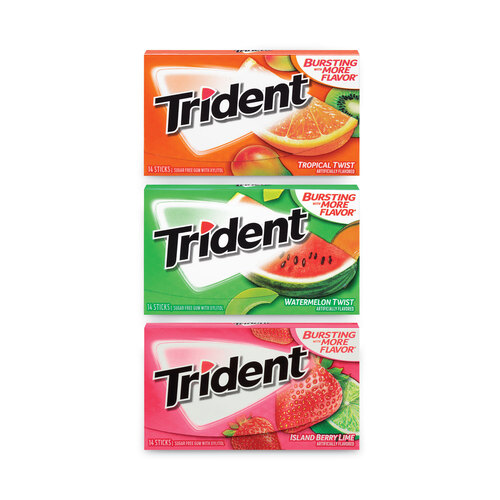 Sugar-Free Gum, Fruit Variety, 14 Pieces/Pack, 20 Packs/Carton, Ships in 1-3 Business Days Sugar-Free Gum, Fruit Variety, 14 Pieces/Pack, 20 Packs/Carton, Ships in 1-3 Business Days
