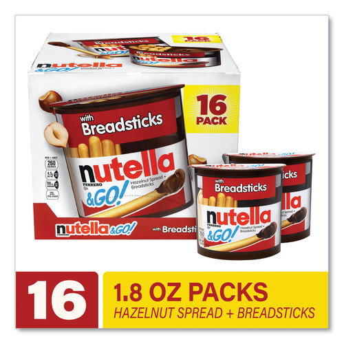 GRR22001135 - FERRERO USA - Hazelnut Spread and Breadsticks, 1.8 oz Single-Serve Tub, 16/Pack, Ships in 1-3 Business Days