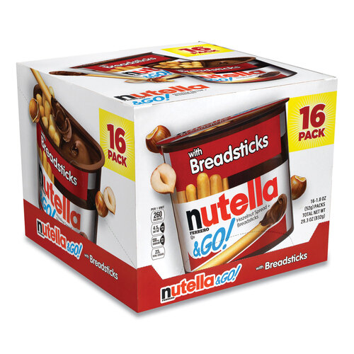 GRR22001135 - FERRERO USA - Hazelnut Spread and Breadsticks, 1.8 oz Single-Serve Tub, 16/Pack, Ships in 1-3 Business Days