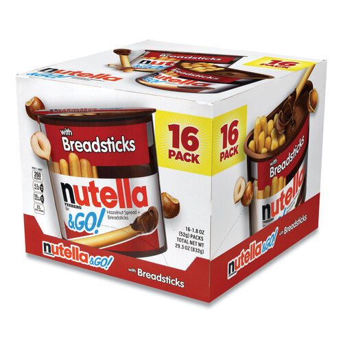 GRR22001135 - FERRERO USA - Hazelnut Spread and Breadsticks, 1.8 oz Single-Serve Tub, 16/Pack, Ships in 1-3 Business Days
