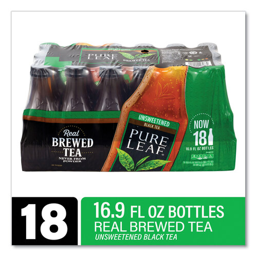 Pure Leaf Unsweetened Iced Black Tea, 16.9 oz Bottle, 18/Carton, Ships in 1-3 Business Days Pure Leaf Unsweetened Iced Black Tea, 16.9 oz Bottle, 18/Carton, Ships in 1-3 Business Days