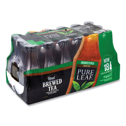 Pure Leaf Unsweetened Iced Black Tea, 16.9 oz Bottle, 18/Carton, Ships in 1-3 Business Days Pure Leaf Unsweetened Iced Black Tea, 16.9 oz Bottle, 18/Carton, Ships in 1-3 Business Days