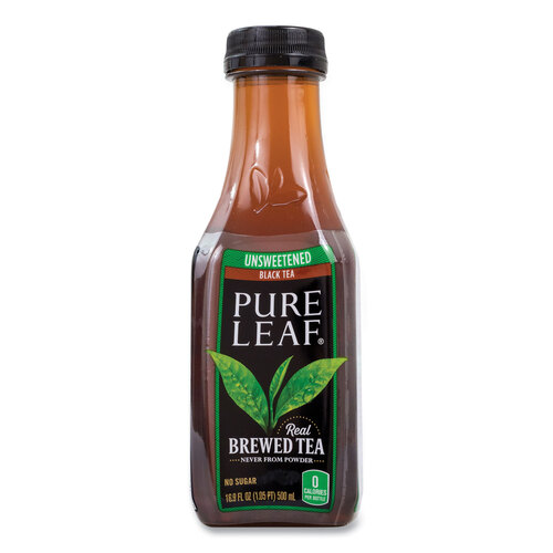 Pure Leaf Unsweetened Iced Black Tea, 16.9 oz Bottle, 18/Carton, Ships in 1-3 Business Days Pure Leaf Unsweetened Iced Black Tea, 16.9 oz Bottle, 18/Carton, Ships in 1-3 Business Days