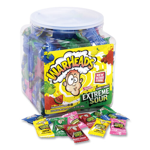 Xtreme Sour Hard Candy, Assorted Flavors, 34 oz Tub, Ships in 1-3 Business Days Xtreme Sour Hard Candy, Assorted Flavors, 34 oz Tub, Ships in 1-3 Business Days